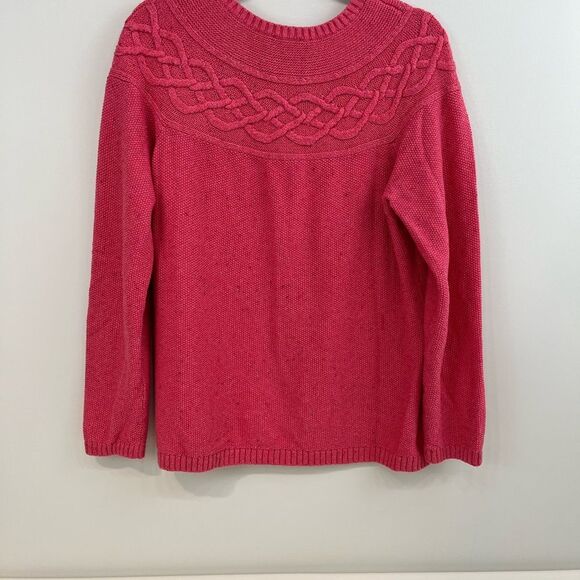 Talbots Tweed Cable Yoke Sweater - Picture 7 of 9